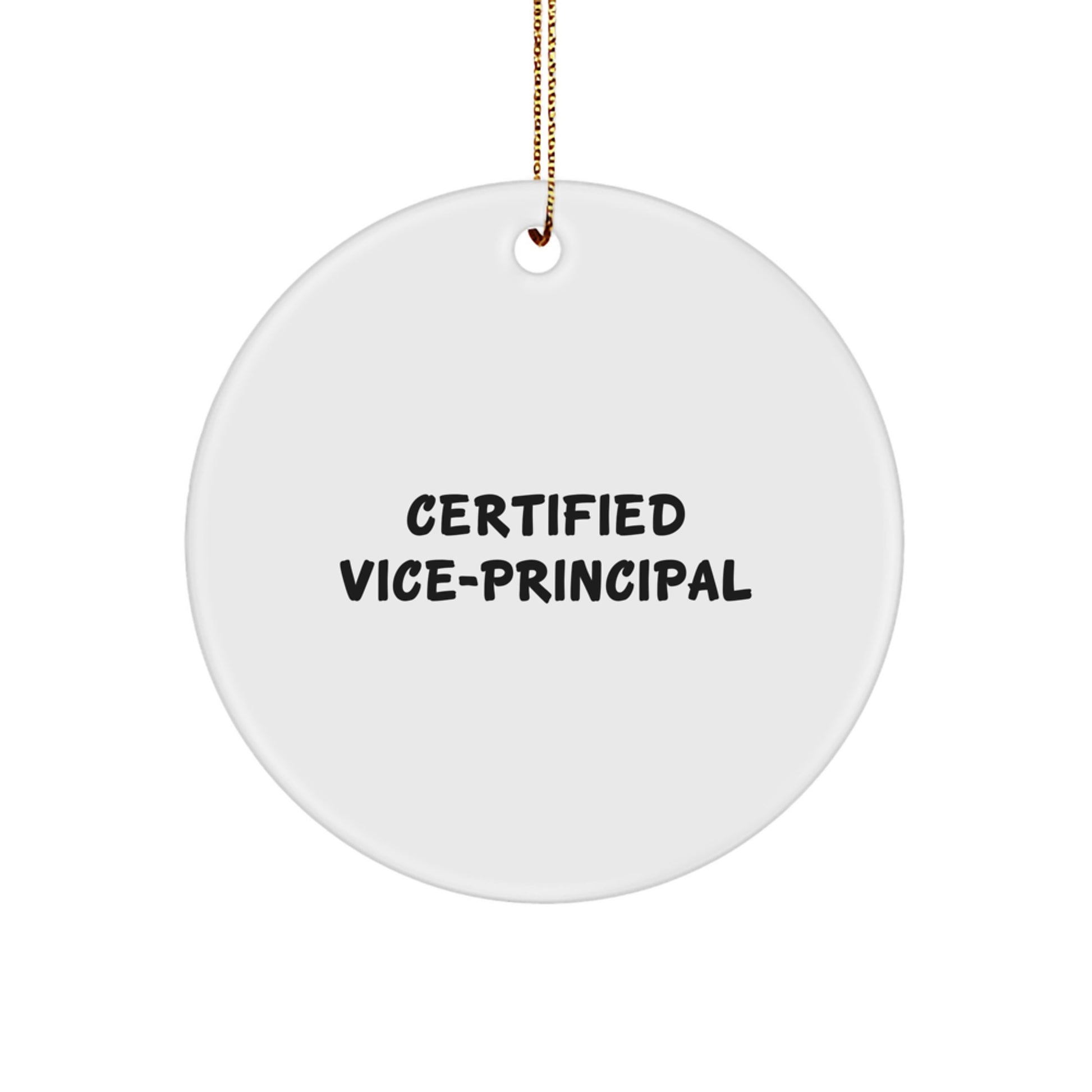 Certified Vice-Principal Funny Quote White Circle Ornament Gifts from Friends for Vice-Principal Funny Gifts - Image 1
