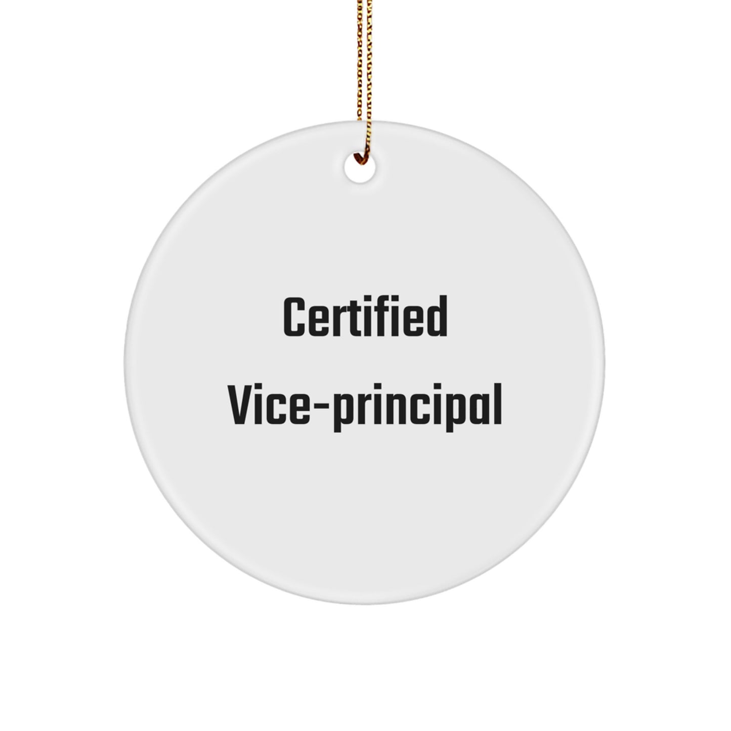 Funny Vice-principal Gifts from Friends, Certified Vice-principal Christmas Unique Gifts, Circle Ornament with Inspirational Quote - Image 1