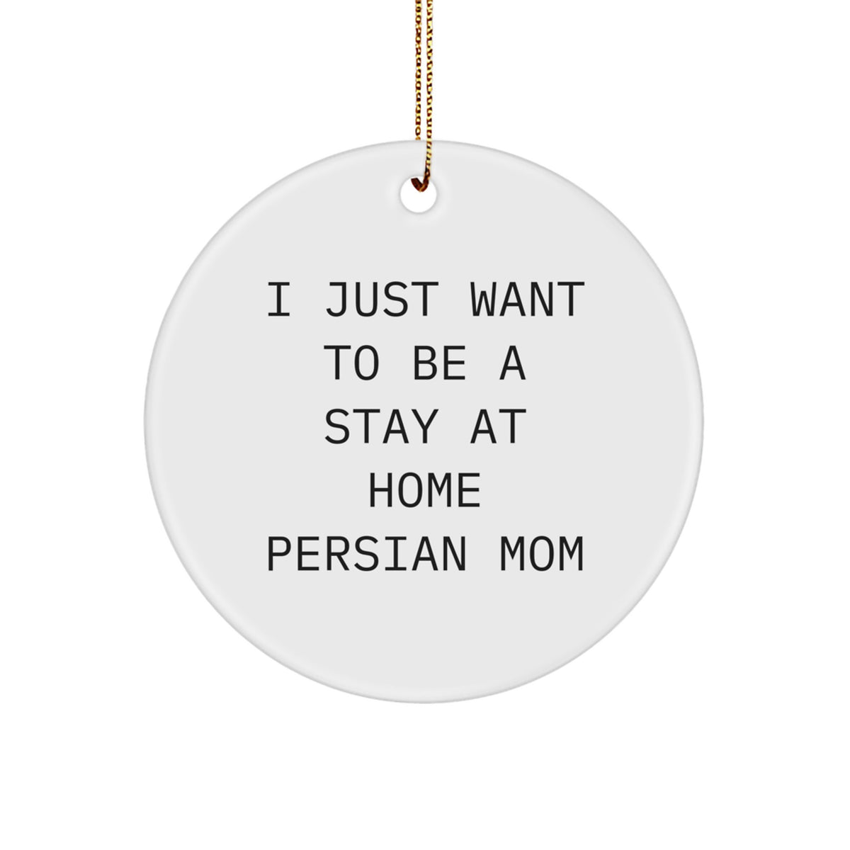 Funny Gift for Friends - 'I Just Want To Be A Stay At Home Persian Mom' Persian Cat Circle Ornament for Christmas Unique Gifts from Family - Image 1