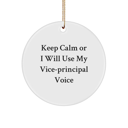 Funny Vice-principal Gifts for Men, Funny Vice-principal Voice Quote Circle Ornament, Christmas Unique Office Decor - Image 1