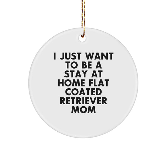 Flat Coated Retriever Dog Mom Decorative Circle Ornament Gifts from Family for Christmas - Image 1