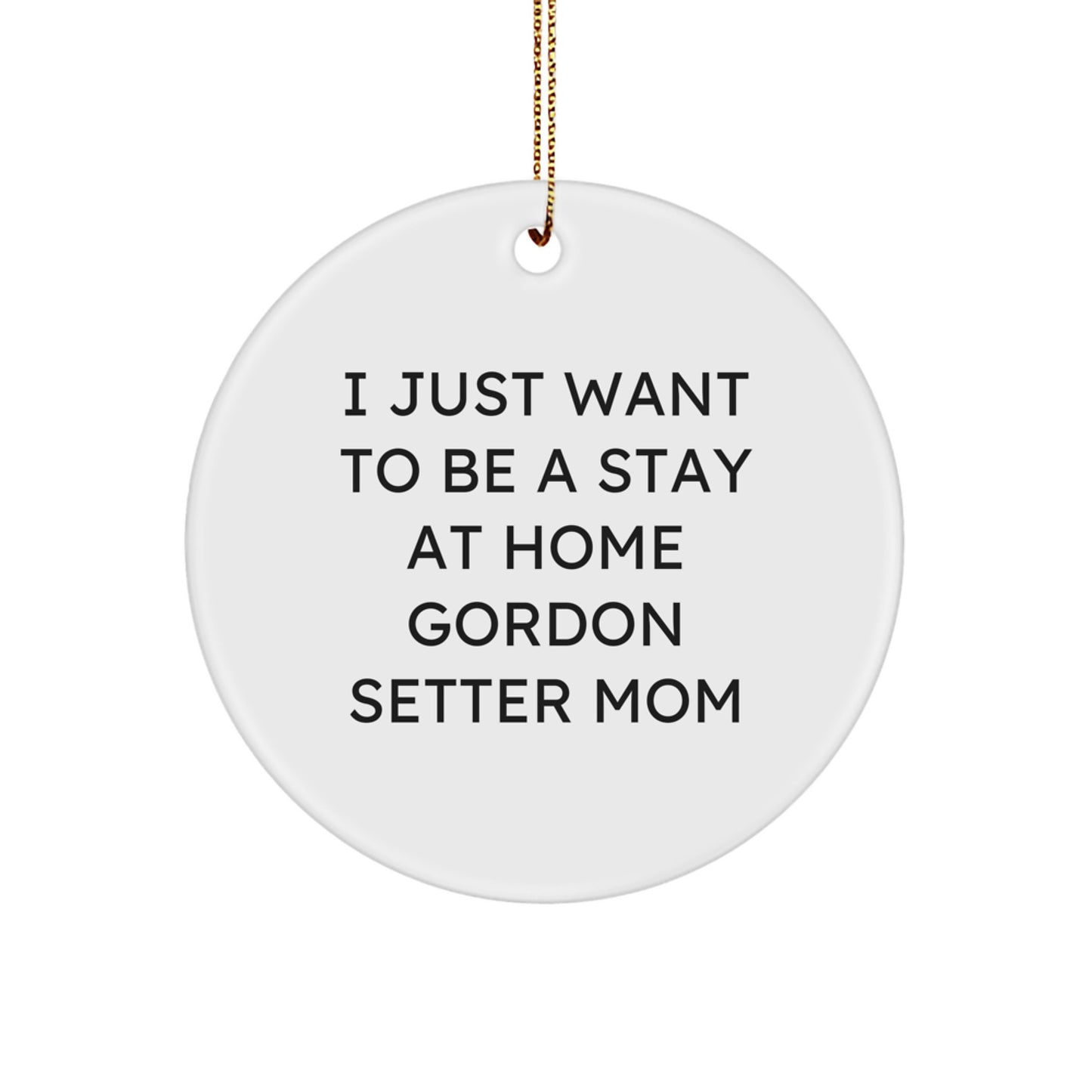 Funny Gordon Setter Dog Mom Circle Ornament Gifts for Her from Friends on Christmas - Image 1