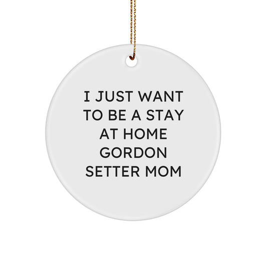 Funny Gordon Setter Dog Mom Circle Ornament Gifts for Her from Friends on Christmas - Image 1