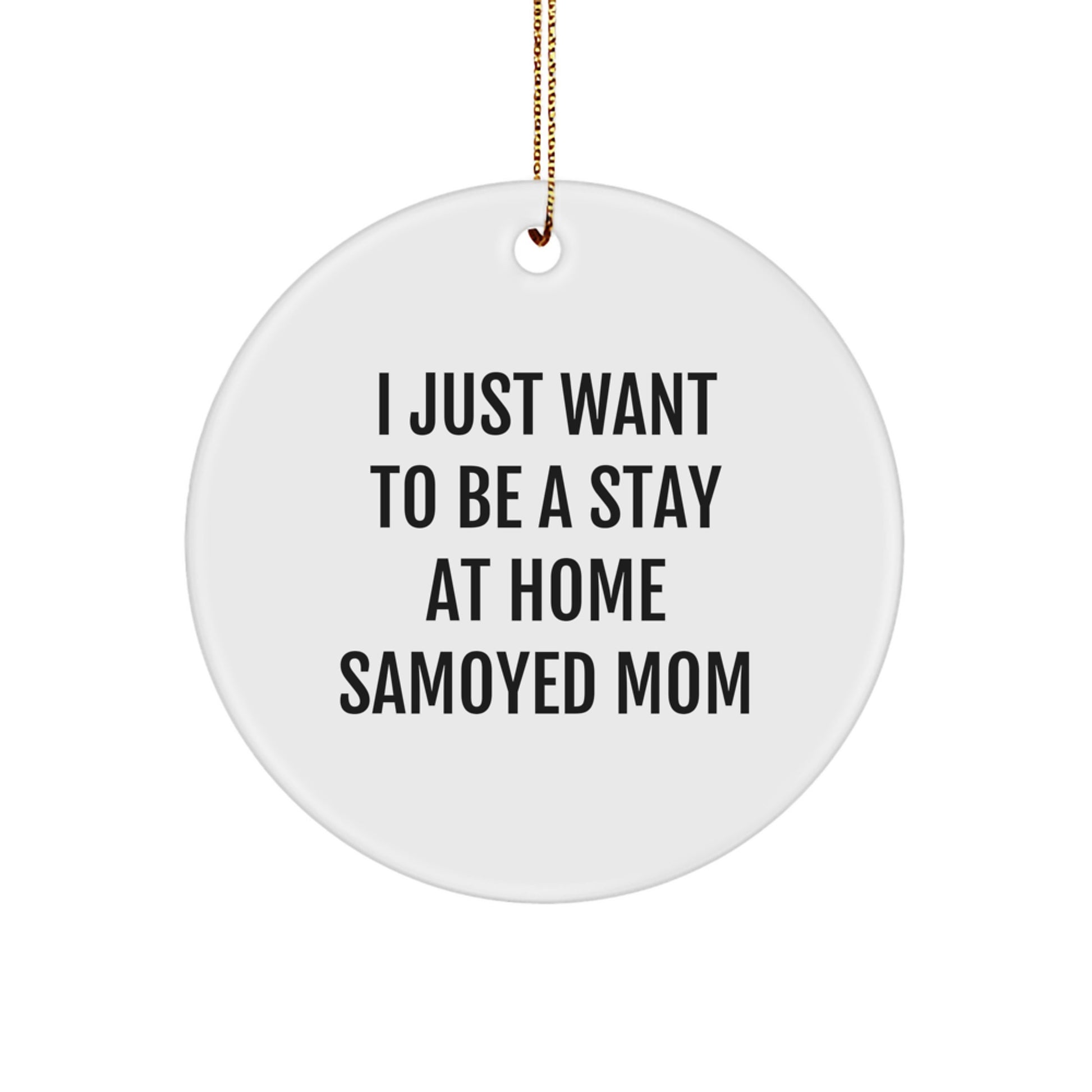 Funny Samoyed Dog Mom Gifts from Friends to Family, Circle Ornament with Sublimation Printing for Christmas Unique Gifts - Image 1
