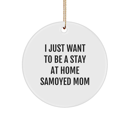 Funny Samoyed Dog Mom Gifts from Friends to Family, Circle Ornament with Sublimation Printing for Christmas Unique Gifts - Image 1