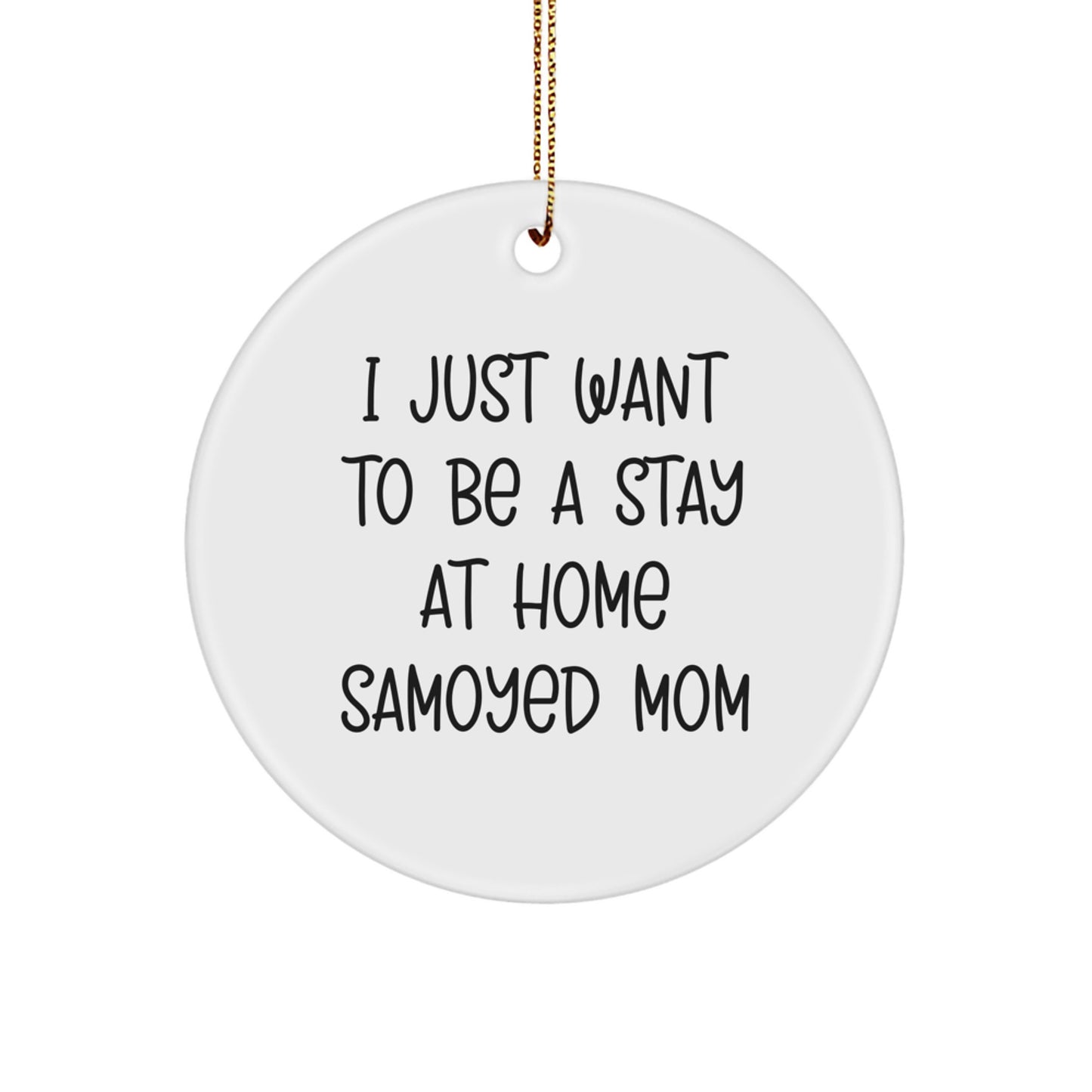 Funny Samoyed Dog Gifts from Mom to Family for Christmas Unique Circle Ornaments - Image 1