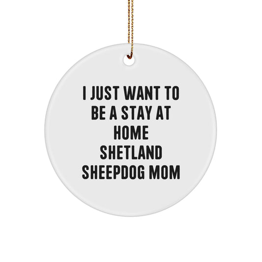 Funny Shetland Sheepdog Circle Ornament Gifts from Family for Christmas - Image 1