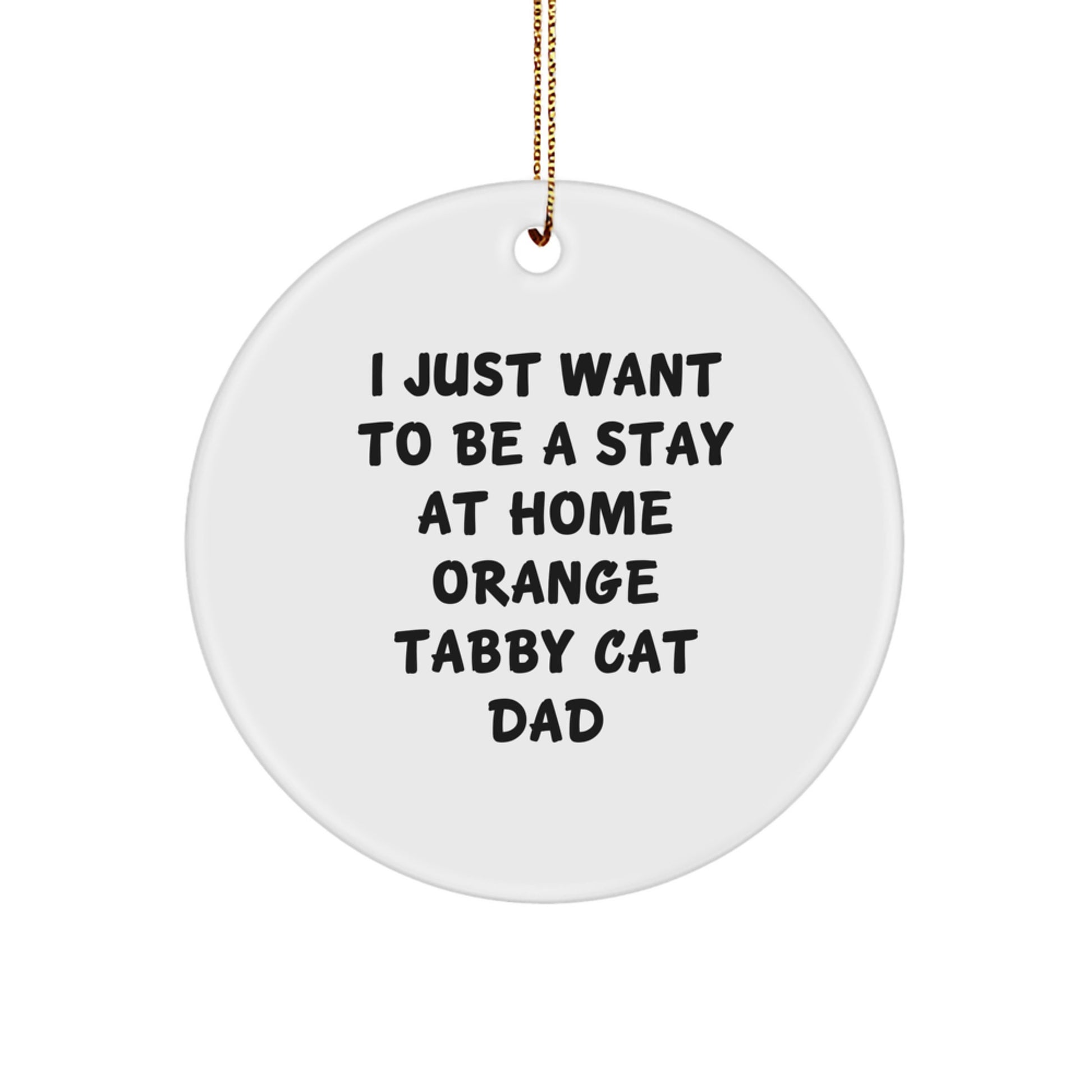 Orange Tabby Cat Dad Gifts, I Just Want To Be A Stay At Home Orange Tabby Cat Dad, Christmas Circle Ornament, Gifts from Men, Gifts for Orange Tabby Cat, Unique Holiday Gifts - Image 1