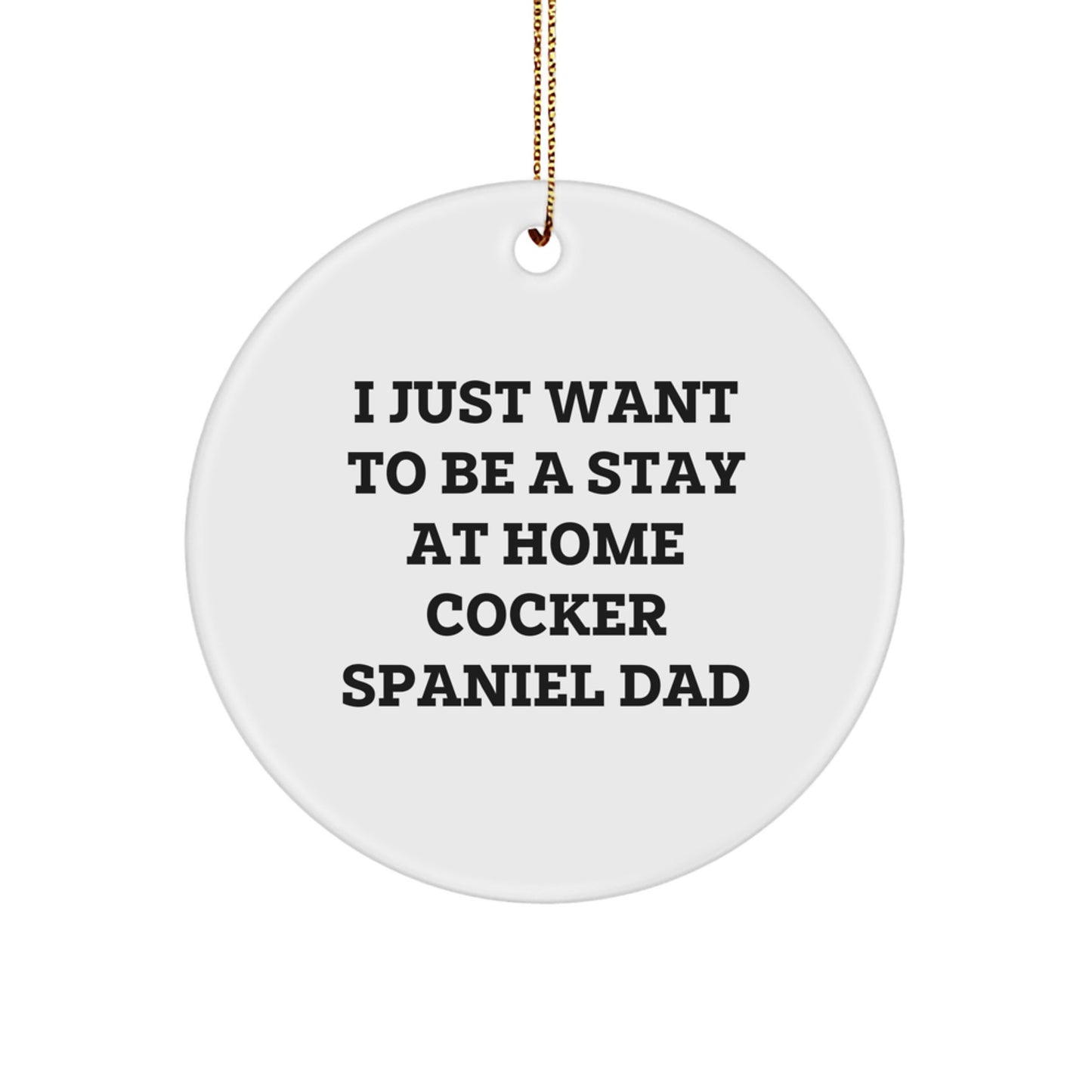 Cute Cocker Spaniel Dog Father Gifts from Men for Christmas Unique Presents Circle Ornament - Image 1