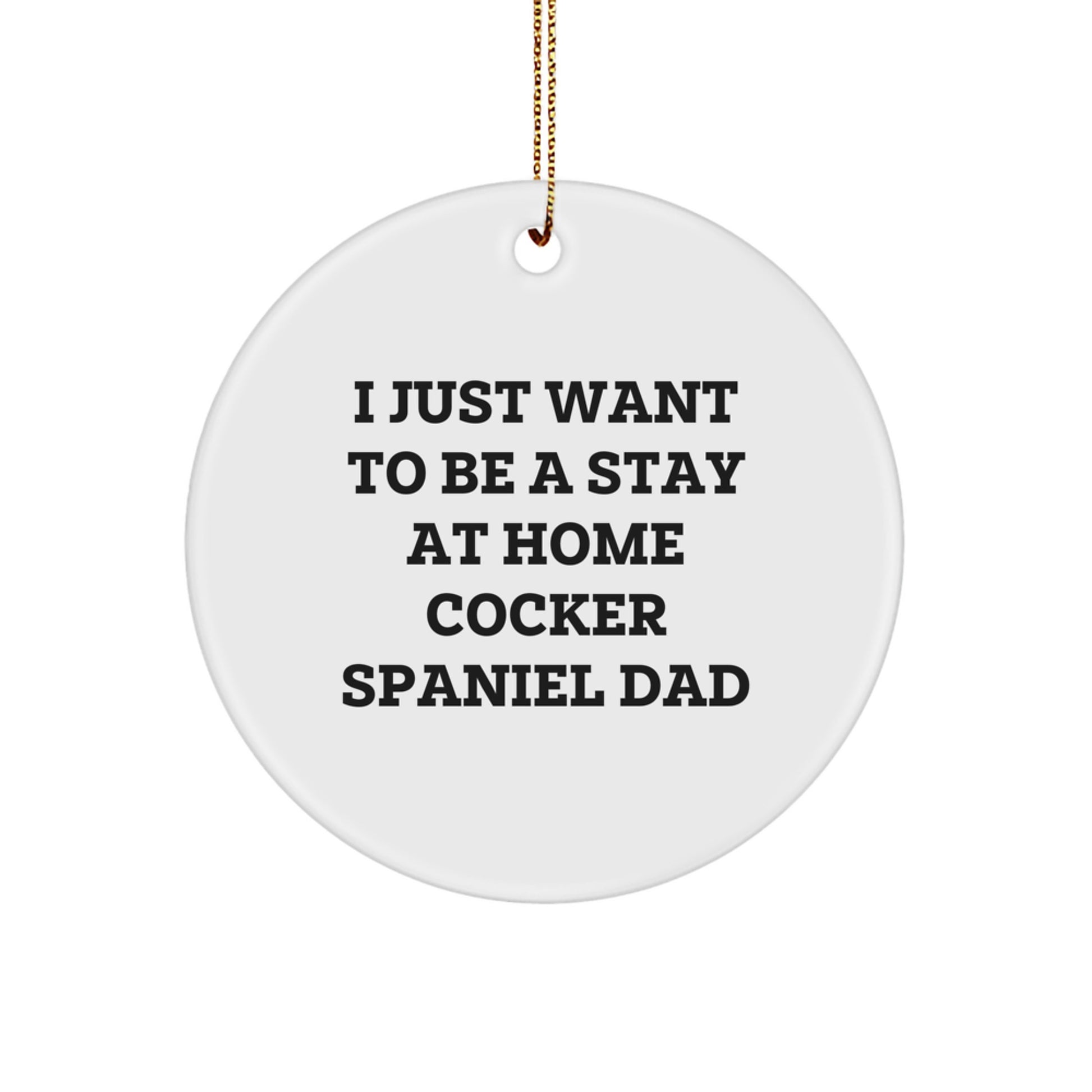 Cute Cocker Spaniel Dog Father Gifts from Men for Christmas Unique Presents Circle Ornament - Image 1