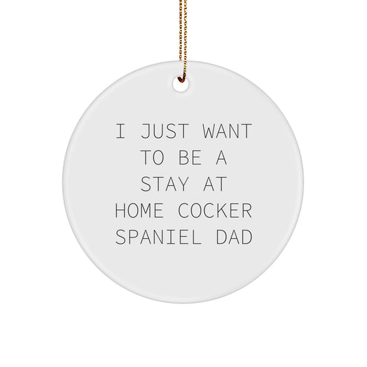 Funny Cocker Spaniel Dog Christmas Circle Ornament Gifts from Men to Family Members - Image 1