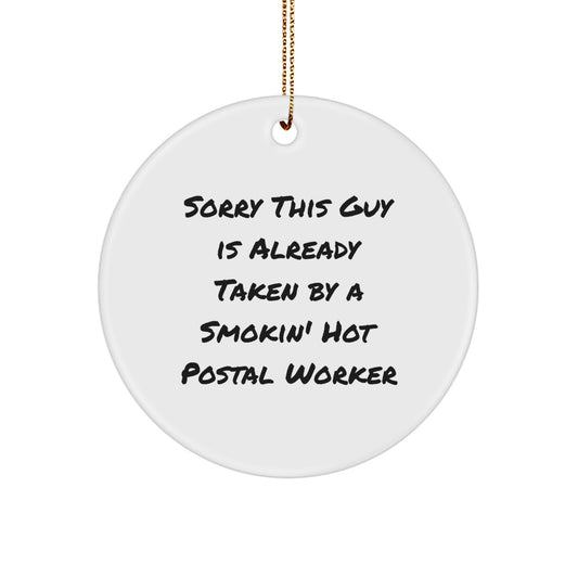 Funny Postal Worker Circle Ornaments Gifts from Friends for Men Women Coworkers Family - Image 1