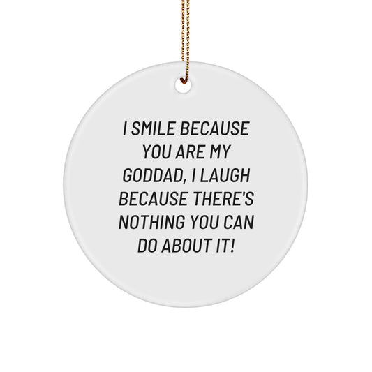Funny Goddad Gifts from Men to Goddad, Unique Circle Ornament, Christmas Unique Gifts - Image 1