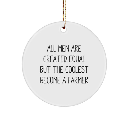 Farmer Circle Ornament for Her Present – Christmas Gift - Image 1