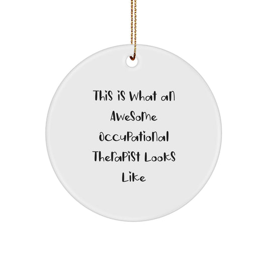 Occupational Therapist Gifts, Circle Ornament, Funny Quote, 'This Is What An Awesome Occupational Therapist Looks Like', Gifts from Family, for Occupational Therapist, Christmas Unique - Image 1