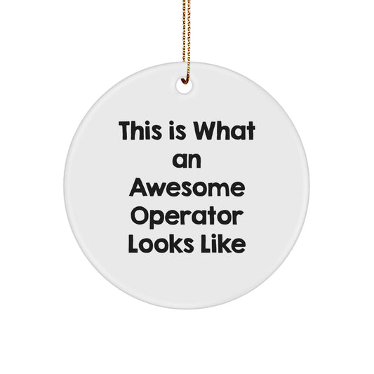 Funny Operator Gifts, This Is What An Awesome Operator Looks Like, Circle Ornament for Men, Women, Friends, Coworkers, Family, and More, Christmas Unique Gifts from Operator - Image 1
