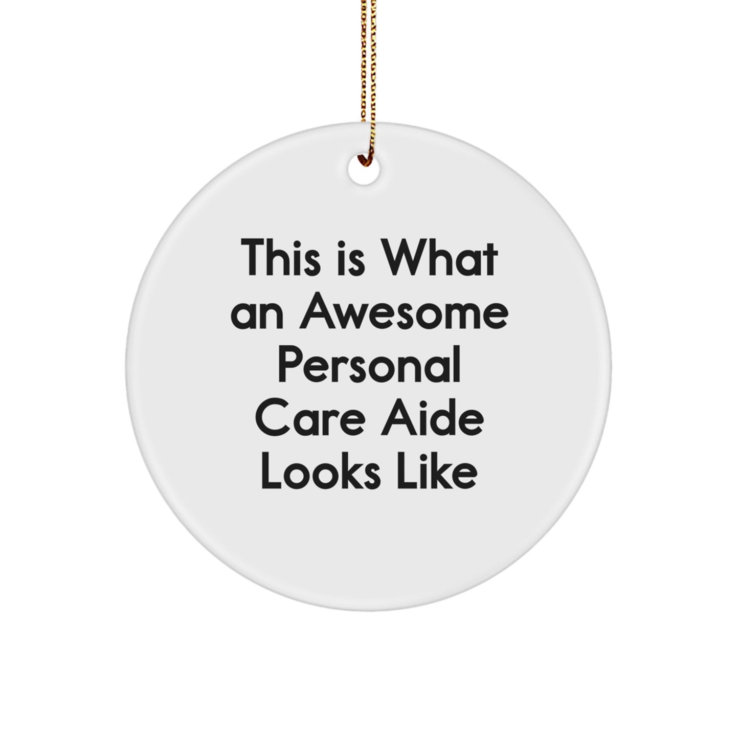 Funny Personal Care Aide Gifts from Friends for Personal Care Aide Circle Ornament This Is What An Awesome Personal Care Aide Looks Like, Christmas Unique Gifts - Image 1