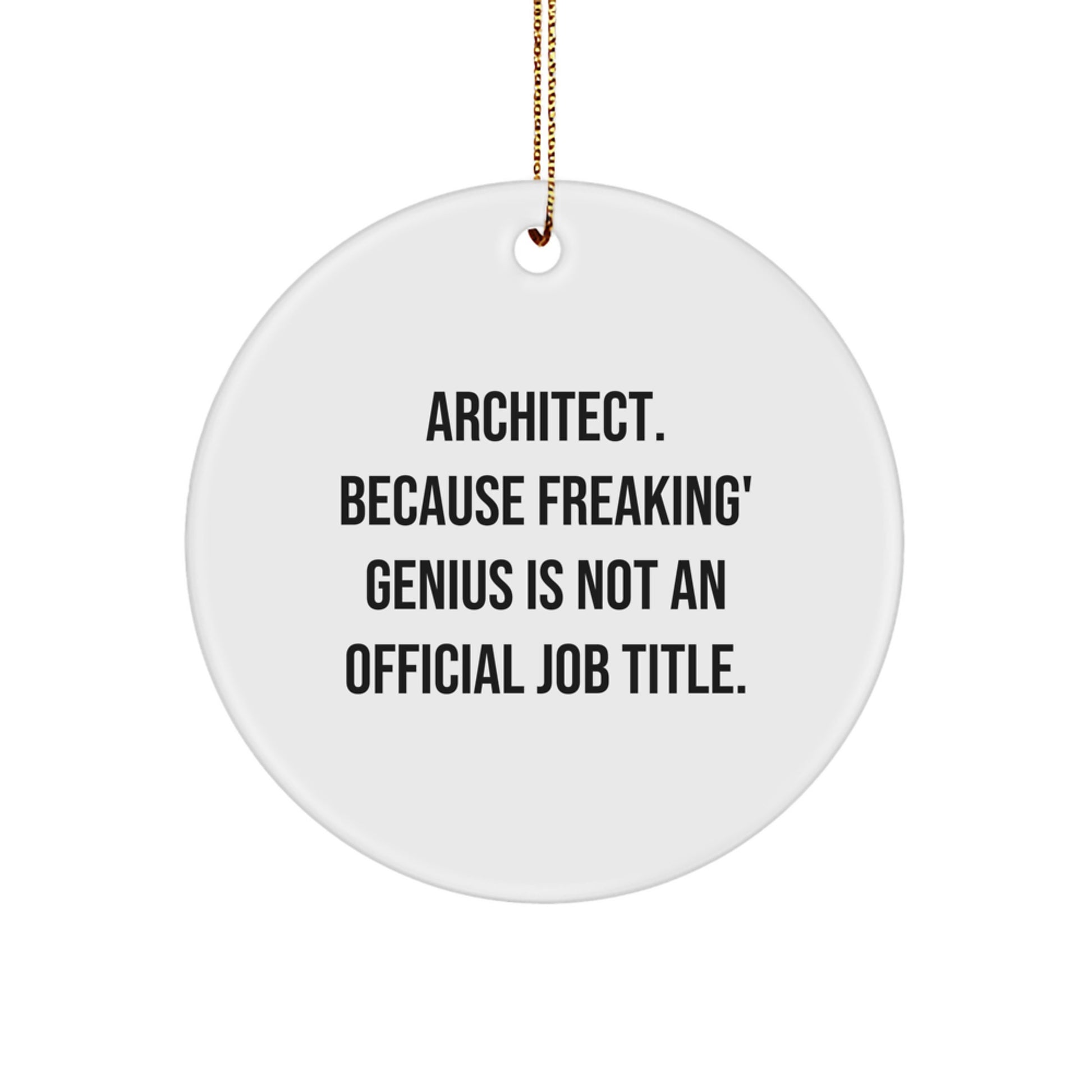 Funny Architect Gifts from Friends for Christmas Unique Circle Ornament 'Architect Because Freaking genius Is Not An Official Job Title' Decoration - Image 1