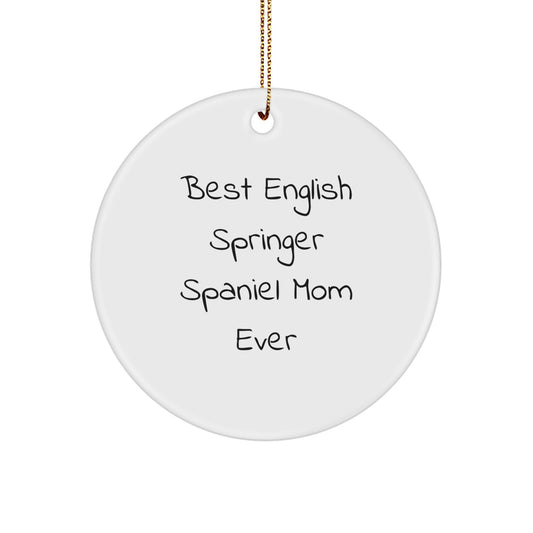 English Springer Spaniel Dog Mom Funny Circle Ornament for Christmas Unique Gifts from Friends and Family - Image 1
