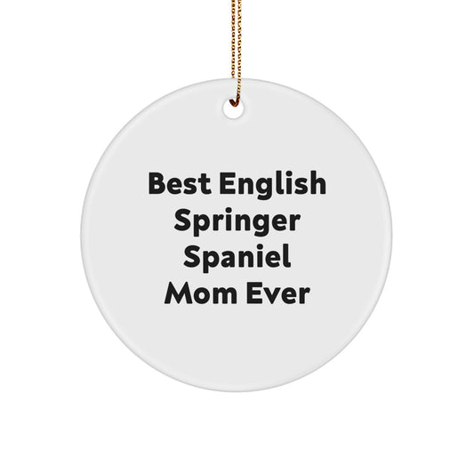Funny English Springer Spaniel Dog Circle Ornament for Mom Gifts from Family and Friends at Christmas Unique - Image 1