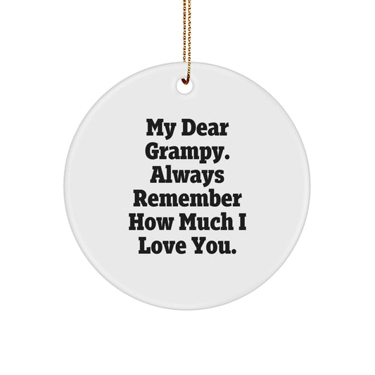 Funny Grampy Circle Ornament Gifts from Men to Grampy, Christmas Unique Gifts, Grampy Love Ornament - Image 1
