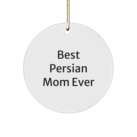 Funny Persian Cat Circle Ornament Gifts from Best Persian Mom Ever to Family, 'Best Persian Mom Ever' Quote, Christmas Unique Gifts for Persian Cat Lovers - Image 1
