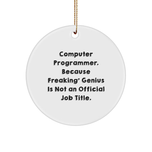 Funny Computer Programmer Gifts from Friends - Computer Programmer Circle Ornament, Unique Christmas Unique Gifts for Computer Programmers - Circle Ornament - Image 1