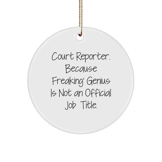 Funny Court Reporter Gifts, Unique Circle Ornaments for Court Reporters from Friends, Funny Christmas Unique Gifts for Men, Women, Coworkers - Image 1