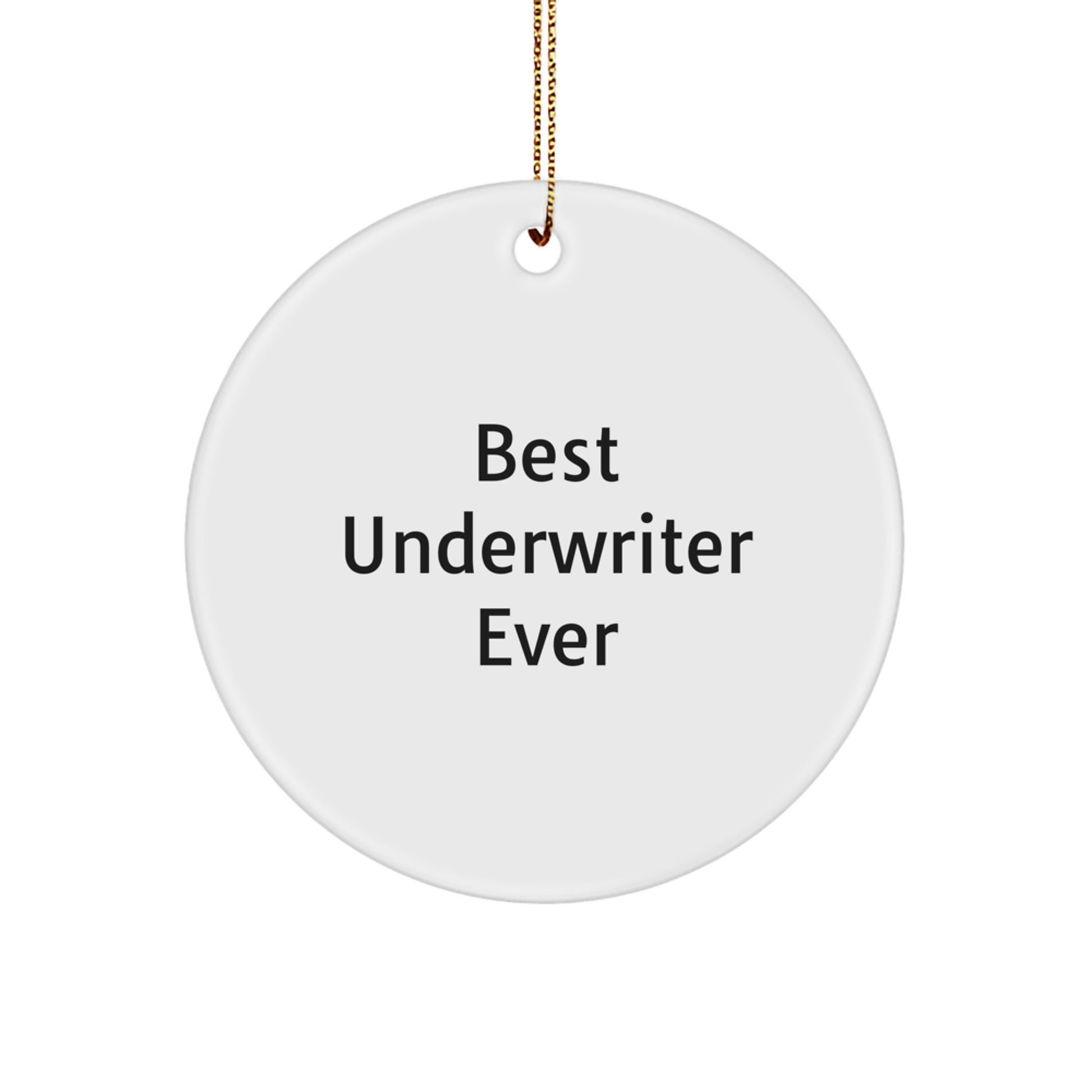 Funny Underwriter Gifts from Friends for Men, Best Underwriter Ever Circle Ornament, Christmas Unique Decorations - Image 1