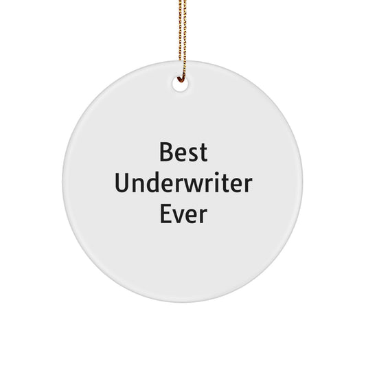 Funny Underwriter Gifts from Friends for Men, Best Underwriter Ever Circle Ornament, Christmas Unique Decorations - Image 1