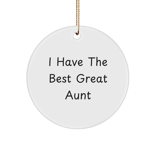 Funny Aunt Great Aunt Gifts from Men to Women Friends Christmas Unique Circle Ornament - Image 1