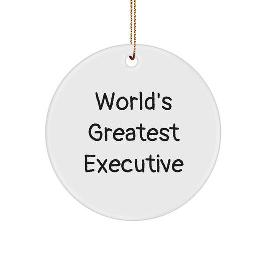 Bold World's Greatest Executive Christmas Ornament Gift for Friends - Image 1