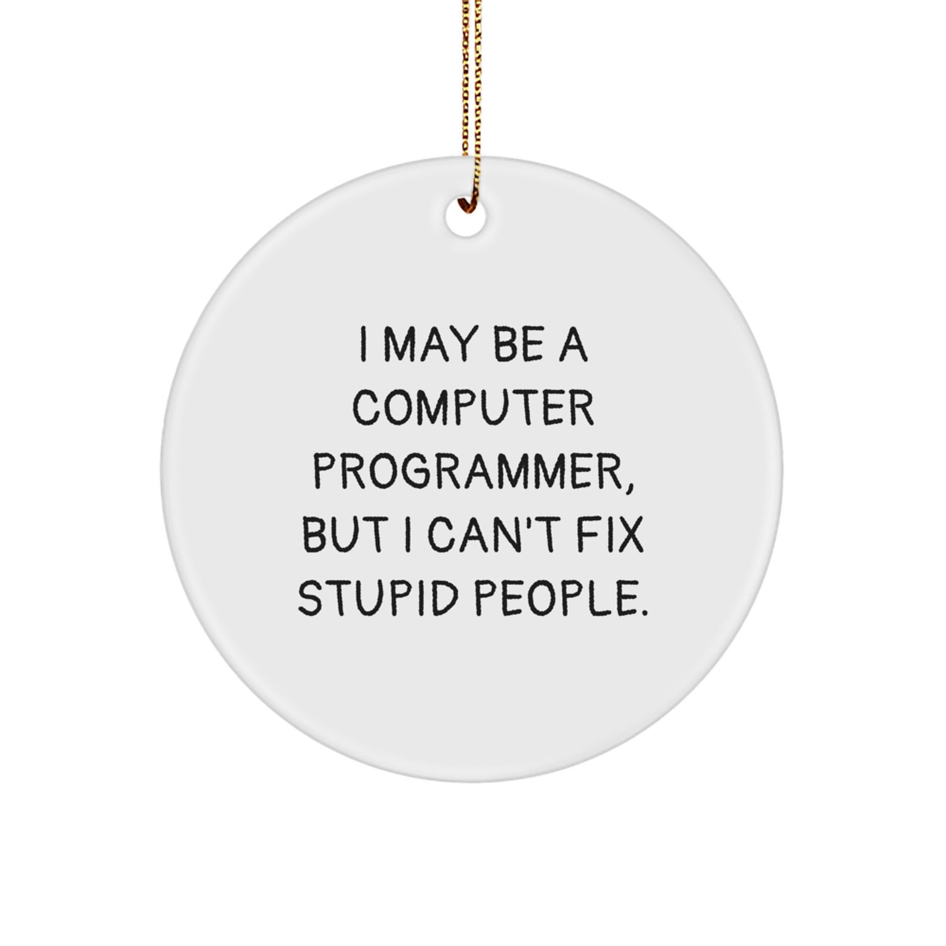 Funny Computer Programmer Gift for Men, Circle Ornament Quotes I May Be A Computer Programmer, Unique Christmas Unique Gifts from Friends - Image 1