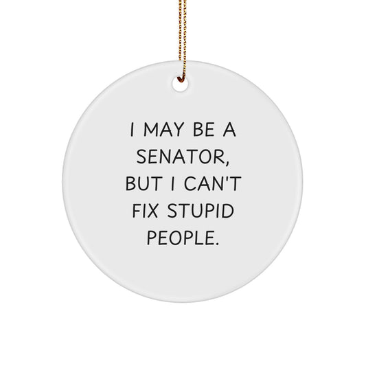 Witty Senator Circle Ornament Christmas Gift for Friends - Image 1
