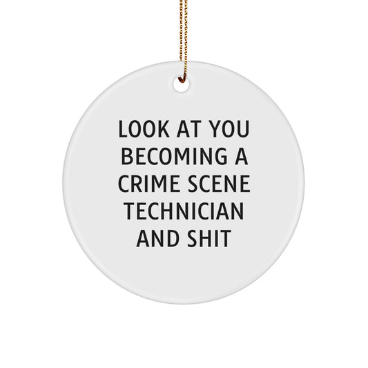 Funny Crime Scene Technician Circle Ornaments for Christmas Unique Gifts from Coworkers for Men - Image 1
