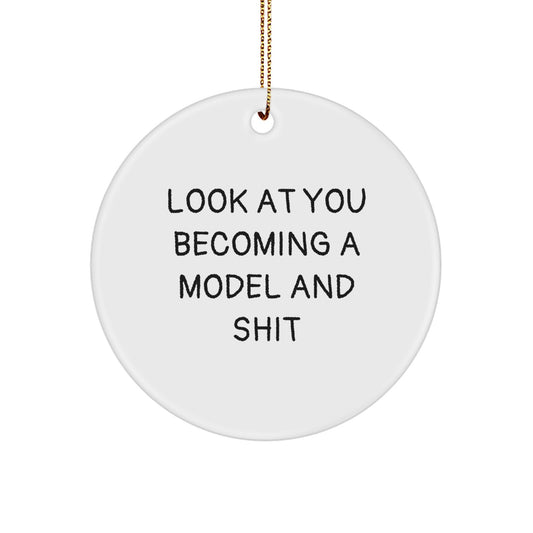 Funny Model Gifts for Model Lovers, Christmas Unique Circle Ornament Gifts from Men, Friends, Family for Women, Model, Men, Friends, Family - Image 1