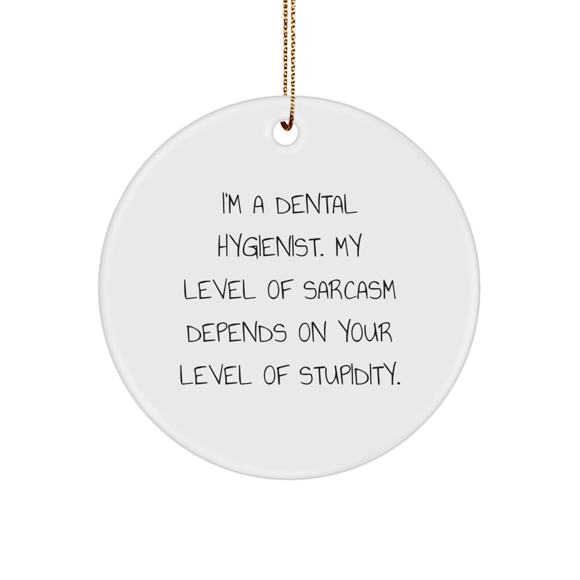 Funny Dental Hygienist Gifts for Her, Circle Ornament with Sarcasm Quote, Gifts from Friends and Family, Christmas Unique Gifts for Dental Hygiene Professionals - Image 1