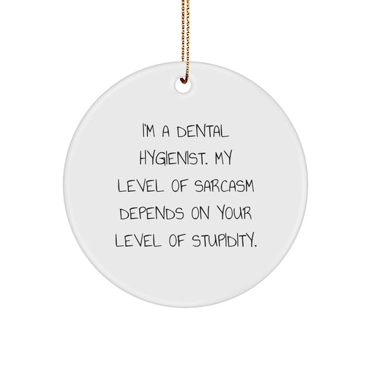 Funny Dental Hygienist Gifts for Her, Circle Ornament with Sarcasm Quote, Gifts from Friends and Family, Christmas Unique Gifts for Dental Hygiene Professionals - Image 1