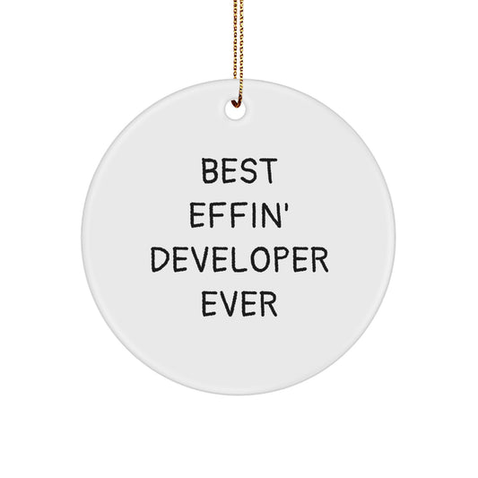 Developer Christmas Ornament Best Effin Developer Ever Gift for Him - Image 1