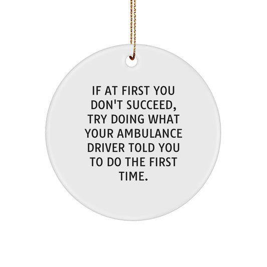 Ambulance Driver Christmas Ornament Funny Gift for Coworkers Idea - Image 1