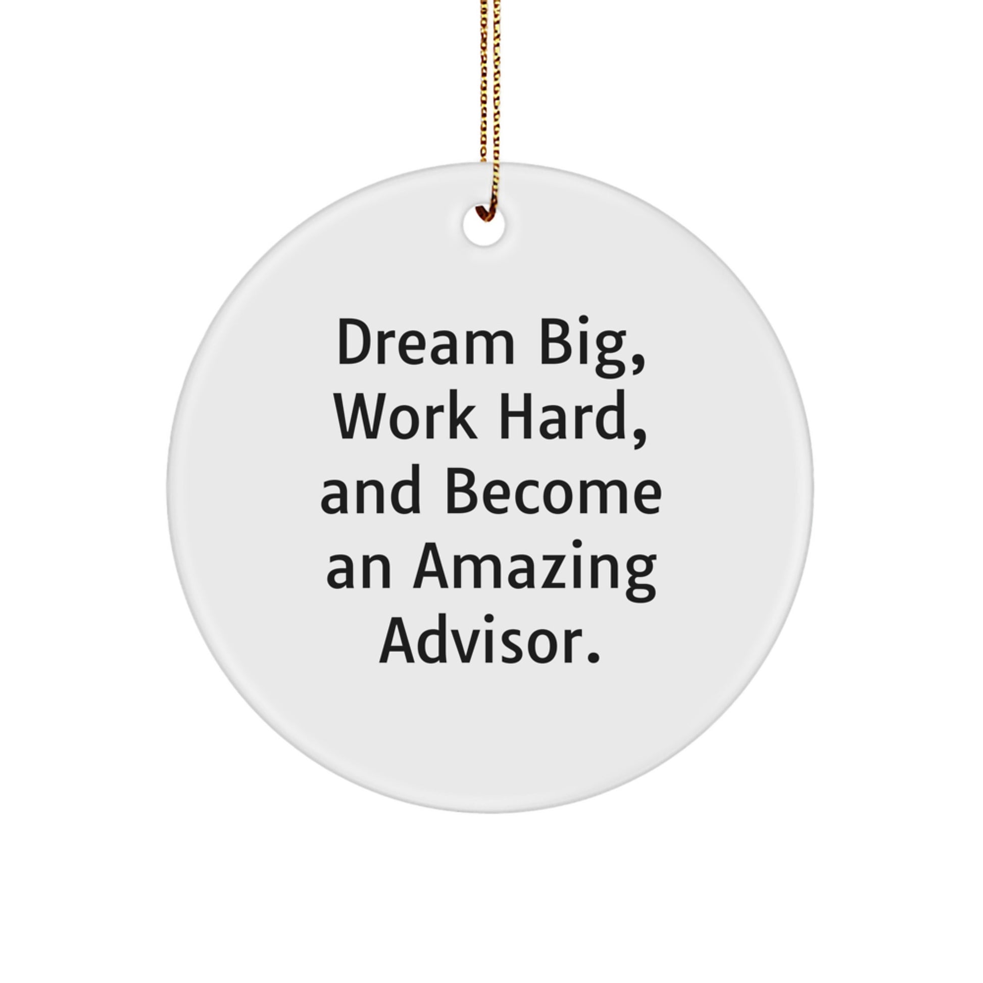 Inspirational Advisor Gifts from Friends - Dream Big, Work Hard, And Become An Amazing Advisor. Christmas Circle Ornament - Image 1