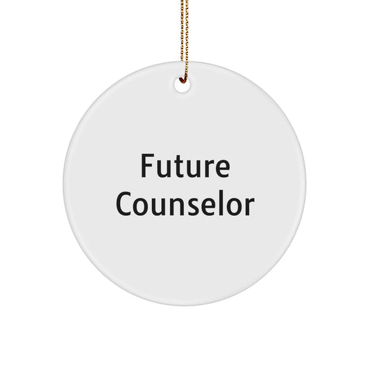 Funny Counselor Gifts from Friends for Christmas Unique Circle Ornament, Future Counselor Quote, Counselor Decor, Christmas Unique Gifts for Counselor Men Women Family - Image 1