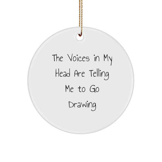 Funny Drawing Circle Ornament Gifts for Drawing Enthusiasts from Family - Image 1