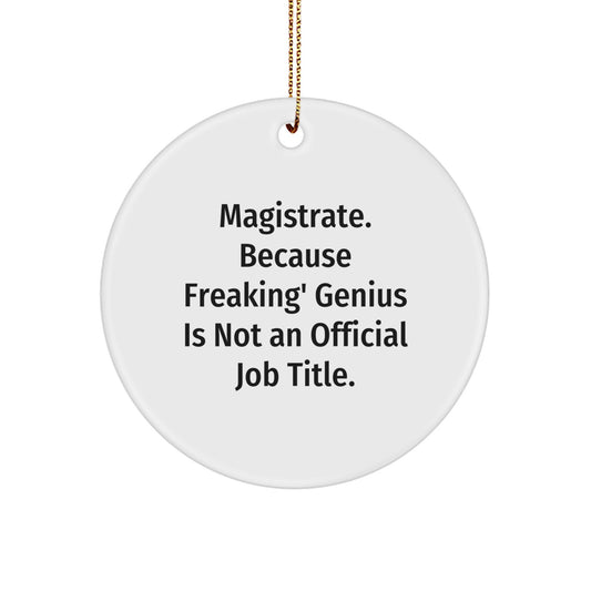 Funny Magistrate Gifts, Circle Ornament for Christmas Unique Presents from Friends to Family - Image 1