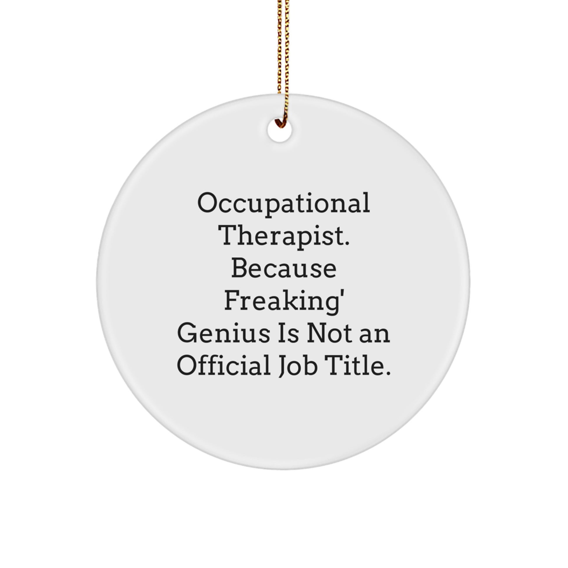 Funny Occupational Therapist Gifts for Men - Circle Ornament with Inspirational Quote - Gifts from Friends to Coworkers - Image 1