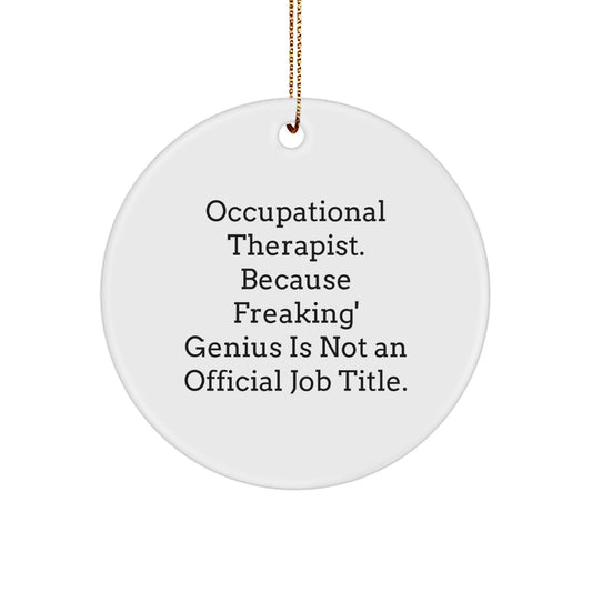 Funny Occupational Therapist Gifts for Men - Circle Ornament with Inspirational Quote - Gifts from Friends to Coworkers - Image 1