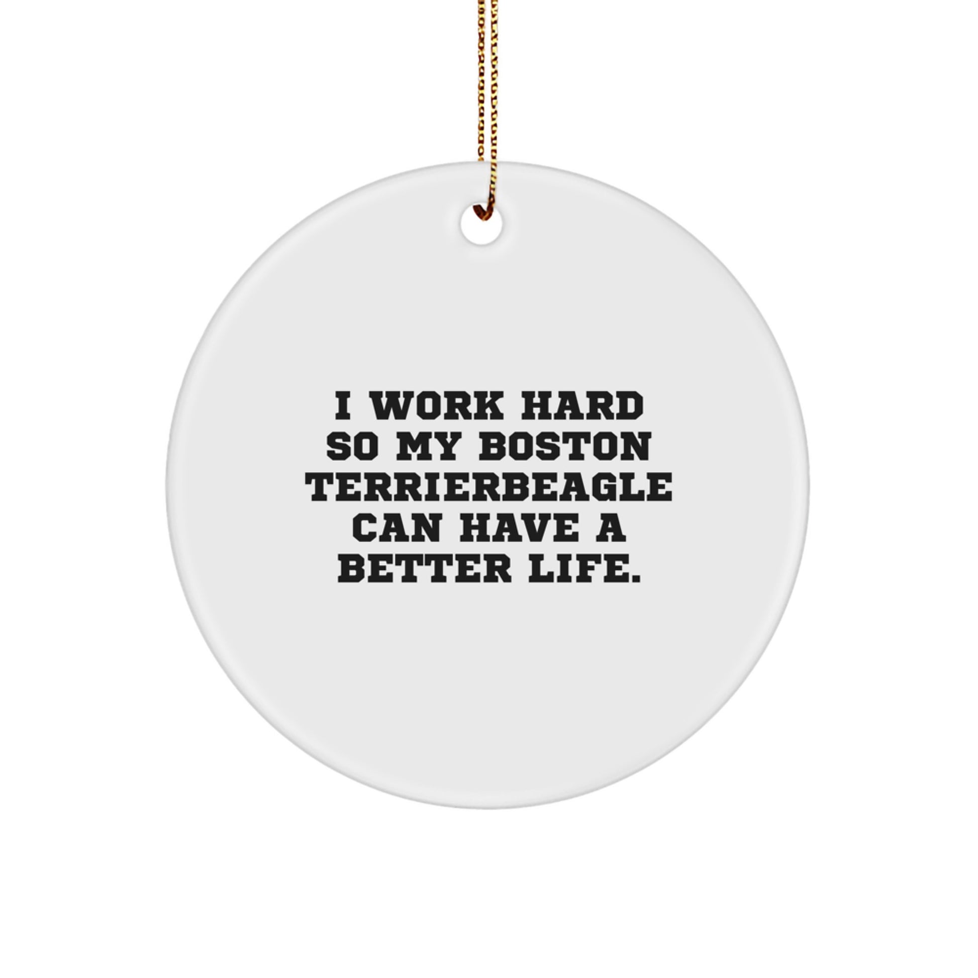 Funny Boston Terrier Dog Dad Gifts from Men to Family for Christmas Unique Ornaments - Image 1