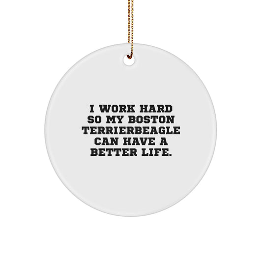 Funny Boston Terrier Dog Dad Gifts from Men to Family for Christmas Unique Ornaments - Image 1