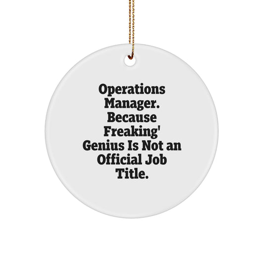 Funny Operations Manager Gifts from Friends and Family, Christmas Unique Circle Ornaments for Men's Office Decor - Image 1