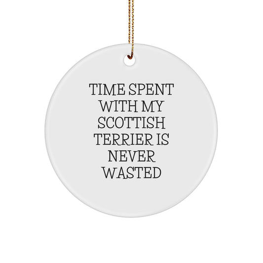 Funny Scottish Terrier Dog Circle Ornament Gifts for Him from Friends, Inspirational Christmas Unique Present for Scottish Terrier Owner - Image 1